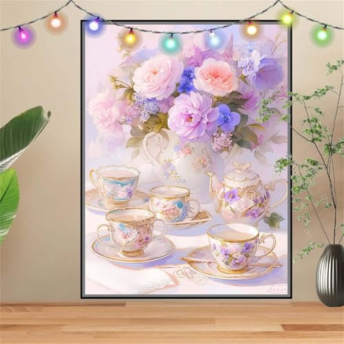 5D Diamond Painting Erwachsene Pfingstrosen,Rosen,DIY Diamant Painting Bilder Kinder (70x90cm),Crystal Strass Stickerei Painting Diamant Malerei Kit,Diamant Crystal Arts Craft für Wand Decor D-2696 von Reluehu