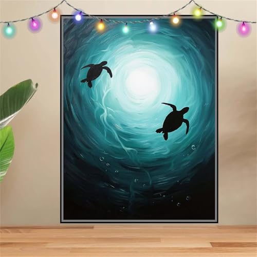 5D Diamond Painting Erwachsene SchildkröTe,Meer,DIY Diamant Painting Bilder Kinder (30x40cm),Crystal Strass Stickerei Painting Diamant Malerei Kit,Diamant Crystal Arts Craft für Wand Decor F-6412 von Reluehu