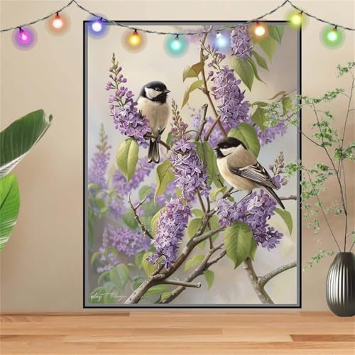 5D Diamond Painting Erwachsene Spatz,Blume,DIY Diamant Painting Bilder Kinder 40x50cm,Crystal Strass Stickerei Painting Diamant Malerei Kit,Diamant Crystal Arts Craft für Geschenk Wand Decor D2333 von Reluehu