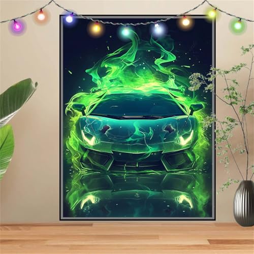 5D Diamond Painting Erwachsene Sportwagen,Landschaft,DIY Diamant Painting Bilder Kinder 40x50cm,Crystal Strass Stickerei Painting Diamant Malerei Kit,Diamant Crystal Arts Craft für Wand Decor D2773 von Reluehu