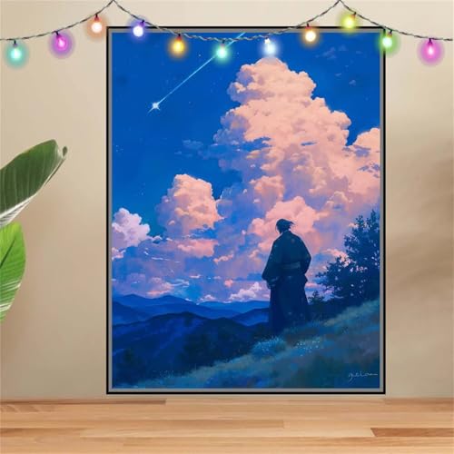 5D Diamond Painting Erwachsene Sternschnuppe,Landschaft,DIY Diamant Painting Bilder Kinder 30x40cm,Crystal Strass Stickerei Painting Diamant Malerei Kit,Diamant Crystal Arts Craft für Wand Decor F7452 von Reluehu