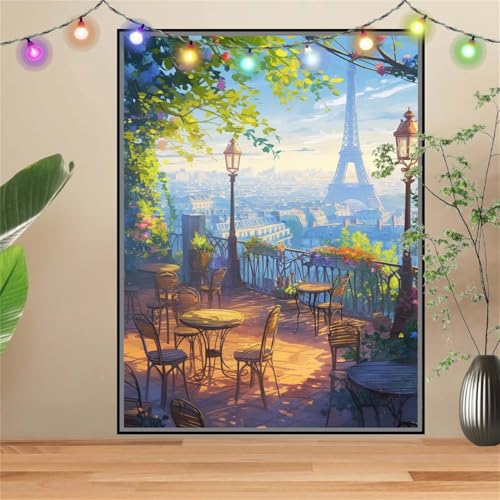 5D Diamond Painting Erwachsene Turm,Landschaft,DIY Diamant Painting Bilder Kinder (90x120cm),Crystal Strass Stickerei Painting Diamant Malerei Kit,Diamant Crystal Arts Craft für Wand Decor D-3338 von Reluehu