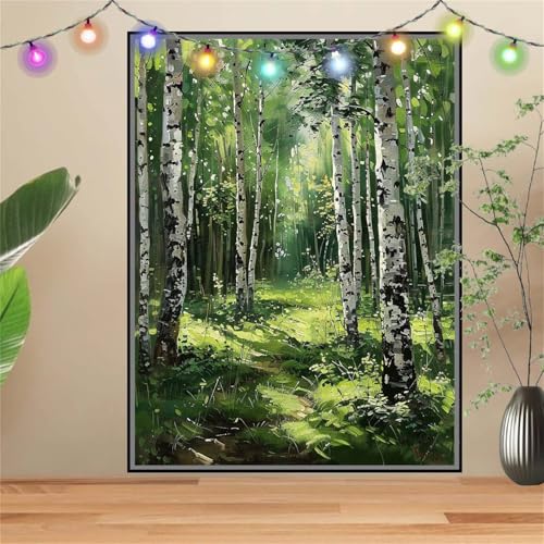 5D Diamond Painting Erwachsene WäLder,BäUme,DIY Diamant Painting Bilder Kinder 70x90cm,Crystal Strass Stickerei Painting Diamant Malerei Kit,Diamant Crystal Arts Craft für Geschenk Wand Decor D3216 von Reluehu