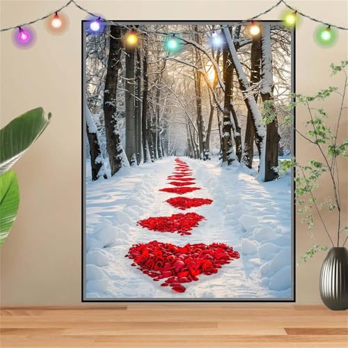 5D Diamond Painting Erwachsene Wald,Rosen,DIY Diamant Painting Bilder Kinder 70x90cm,Crystal Strass Stickerei Painting Diamant Malerei Kit,Diamant Crystal Arts Craft für Geschenk Wand Decor D2936 von Reluehu