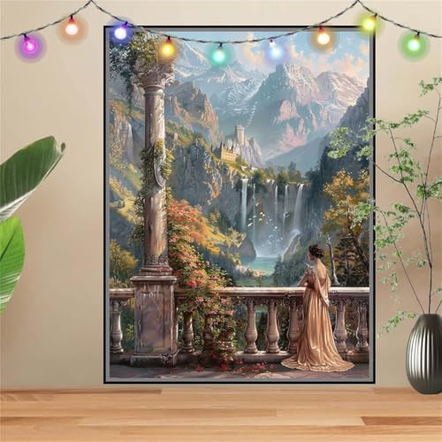 5D Diamond Painting Erwachsene Wasserfall,Bach,DIY Diamant Painting Bilder Kinder (120x160cm),Crystal Strass Stickerei Painting Diamant Malerei Kit,Diamant Crystal Arts Craft für Wand Decor D-2820 von Reluehu