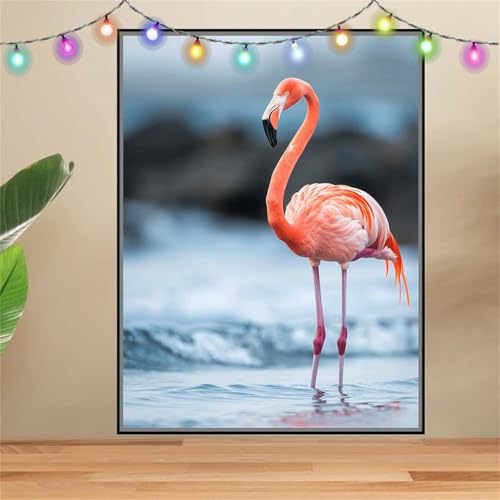 5D Flamingo,Tier Diamond Painting Set,Diamant Painting Bilder Erwachsene groß 100x133cm,DIY Diamant Kristall Strass Stickerei Bilder Painting nach Zahlen,Diamanten Painting für Home Wanddeko F6949 von Reluehu