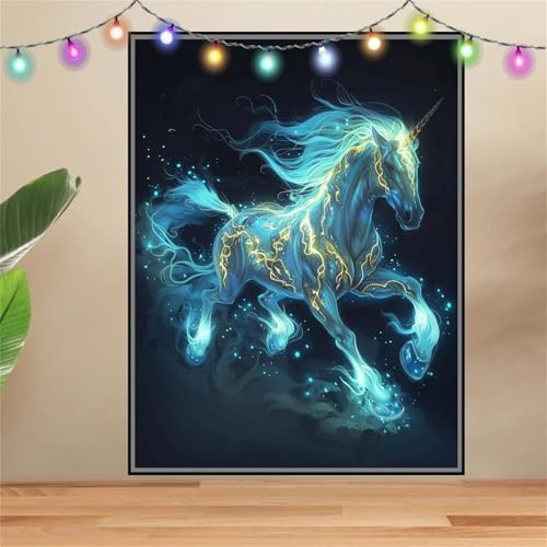 5D Landschaft,Einhorn Diamond Painting Set,Diamant Painting Bilder Erwachsene groß (50x70cm),DIY Diamant Kristall Strass Stickerei Bilder Painting nach Zahlen,Diamanten Painting für Wanddeko F-5944 von Reluehu