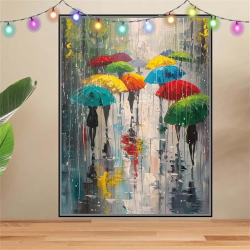 5D Landschaft,Regenschirm Diamond Painting Set,Diamant Painting Bilder Erwachsene groß 100x133cm,DIY Diamant Kristall Strass Stickerei Bilder Painting nach Zahlen,Diamanten Painting für Wanddeko F6229 von Reluehu