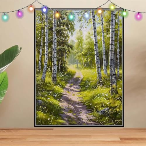 5D Landschaft,Weg Diamond Painting Set,Diamant Painting Bilder Erwachsene groß 120x160cm,DIY Diamant Kristall Strass Stickerei Bilder Painting nach Zahlen,Diamanten Painting für Home Wanddeko F6190 von Reluehu