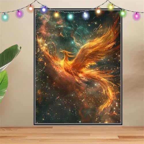 5D PhöNix,Sternenhimmel Diamond Painting Set,Diamant Painting Bilder Erwachsene groß 100x133cm,DIY Diamant Kristall Strass Stickerei Bilder Painting nach Zahlen,Diamanten Painting für Wanddeko F6309 von Reluehu