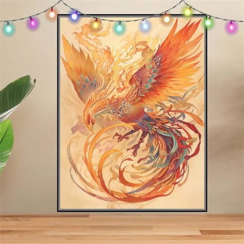 5D PhöNix,Tier Diamond Painting Set,Full Diamant Painting Bilder Erwachsene groß (80x107cm),DIY Diamant Kristall Strass Stickerei Bilder Painting nach Zahlen,Diamanten Painting für Wanddeko F-6267 von Reluehu