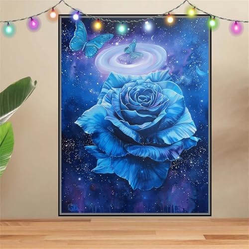 5D Schmetterling,Blume Diamond Painting Set,Diamant Painting Bilder Erwachsene groß 100x133cm,DIY Diamant Kristall Strass Stickerei Bilder Painting nach Zahlen,Diamanten Painting für Wanddeko F6709 von Reluehu