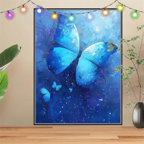 5D Schmetterling,Landschaft Diamond Painting Set,Diamant Painting Bilder Erwachsene 100x133cm,DIY Diamant Kristall Strass Stickerei Bilder Painting nach Zahlen,Diamanten Painting für Wanddeko D2069 von Reluehu