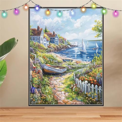 5D Segelboot,MöWen Diamond Painting Set,Diamant Painting Bilder Erwachsene groß 30x40cm,DIY Diamant Kristall Strass Stickerei Bilder Painting nach Zahlen,Diamanten Painting für Home Wanddeko F5822 von Reluehu