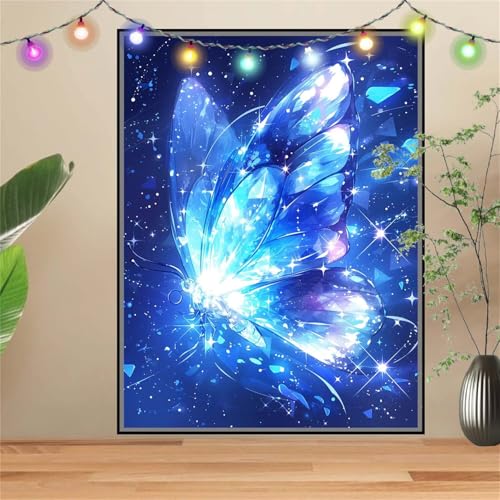 5D Sternenhimmel,Schmetterling Diamond Painting Set,Diamant Painting Bilder Erwachsene 50x70cm,DIY Diamant Kristall Strass Stickerei Bilder Painting nach Zahlen,Diamanten Painting für Wanddeko D3904 von Reluehu