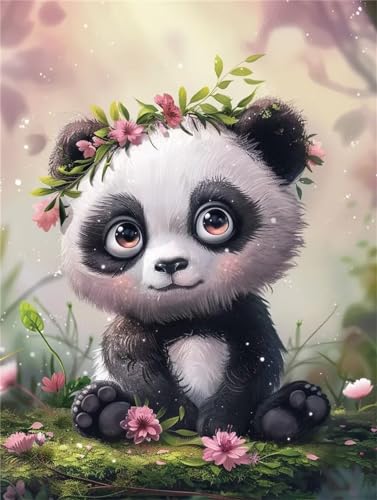 DIY 5D Diamond Painting Kinder Panda,Tier 5D Diamant Painting Bilder Erwachsene Groß 10x15cm,Diamant Kristall Strass Stickerei Bilder Painting,Diamond Painting Bilder Für Geschenk Wand Dekor B714 von Reluehu