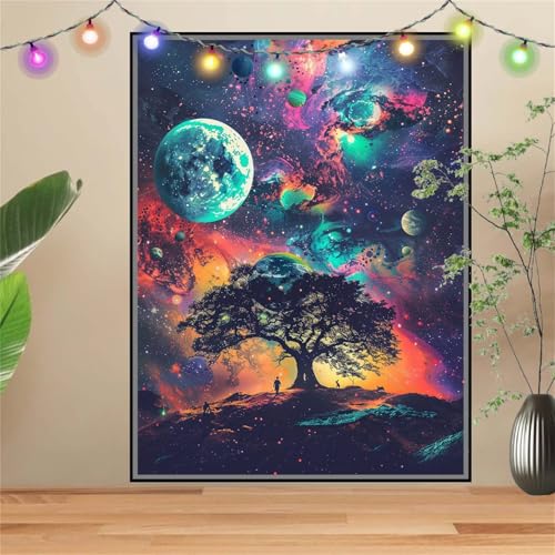 Diamond Painting Erwachsene Sternenhimmel,GroßE BäUme,DIY Diamant Painting Bilder Kinder 70x90cm,Crystal Strass Stickerei Painting Diamant Malerei Kit,Diamant Crystal Arts Craft für Wand Decor D3856 von Reluehu