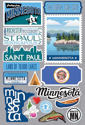 Reminisce Jet Setters 3.0 State Dimensional Stickers-Minnesota -JET-022 von Reminisce