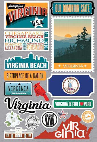 Reminisce Jet Setters 3.0 State Dimensional Stickers-Virginia von Reminisce