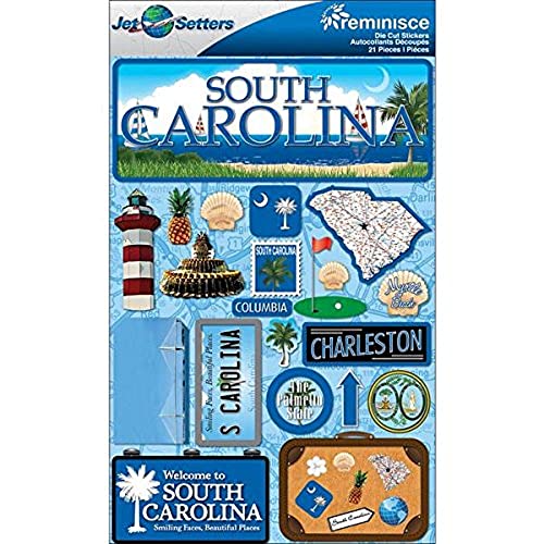 Reminisce Jet Setters Dimensionale Aufkleber – South Carolina von Reminisce