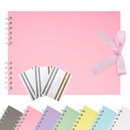 Remowith 21,5 x 15 cm Scrapbook-Album mit Band, Bastelpapier Fotoalbum für Hochzeit und Jubiläum, Familien DIY Fotoalbum mit Eckenaufklebern 40 Seiten Rosa Remowith 21,5 x 15 cm Scrapbook-Album mit Band, Bastelpapier Fotoalbum für Hochzeit und Jubiläum, Familien DIY Fotoalbum mit Eckenaufklebern 40 Seiten Rosa von Remowith