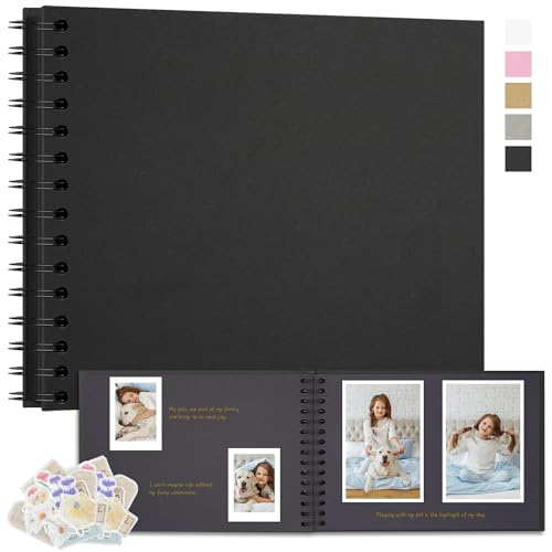 Remowith Fotoalbum Zum Selbstgestalten 28x20,5 cm DIY Fotobuch Kraftpapier Erinnerungsbuch für Hochzeiten 100 Seiten Album für Baby Familie Valentinstag Geburtstag Jahrestag Geschenk Schwarz Remowith Fotoalbum Zum Selbstgestalten 28x20,5 cm DIY Fotobuch Kraftpapier Erinnerungsbuch für Hochzeiten 100 Seiten Album für Baby Familie Valentinstag Geburtstag Jahrestag Geschenk Schwarz von Remowith