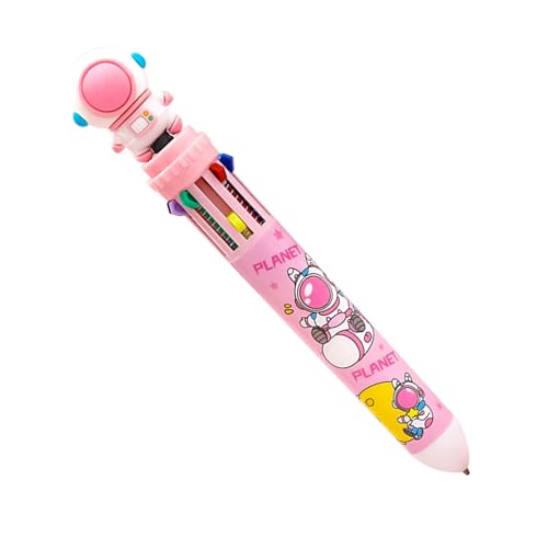 Renchey Kugelschreiber in verschiedenen Farben,Druckkugelschreiber - Mehrfarbiger Kugelschreiber mit Cartoon-Astronauten | 0,5 mm einziehbarer Tintenpressstift zum Schreiben, Journaling, Schulbedarf von Renchey