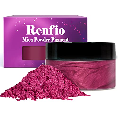 Renfio 100 g Glimmerpulver-Pigment, metallischer natürlicher Farbstoff, Mineralperle, schimmernd, Epoxidharz, Farbstoff für Malerei, Seife, Schleim, Badebomben, 100 g, Orchideenrosa von Renfio