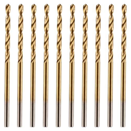 10 x HSS M2 Vollgeschliffene Bohrer Zinn titannitrid beschichtet DIN338 Standard - 1.6mm x 43mm (1/16) von Rennie Tool Company