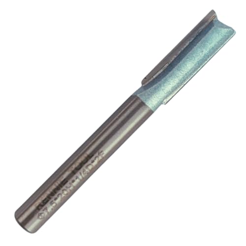 Rennie Tools Fräser-Bit, 7,5 mm Schnittdurchmesser x 20 mm Nut x 1/4-Zoll-Schaft TCT-bestückt, gerader Fräser-Bit, 2 Nuten, kompatibel mit Makita Bosch Trend Katsu Dewalt Oberfräsen usw. 7,5 mm von Rennie Tool Company