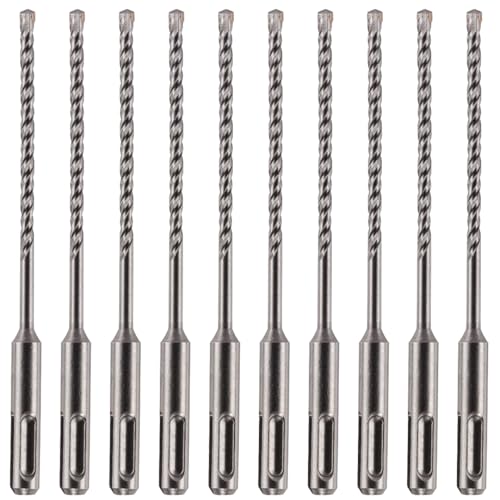 SDS Plus Hammerbohrer, 4 mm x 160 mm, professioneller Wolframkarbidbestückter Steinbohrer für Ziegel, Beton, Stein, Granit, 4 mm SDS-Bohrer, 10 Stück von Rennie Tool Company