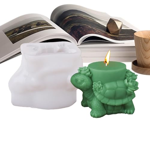 Renopfect 3D -Schildkrötenform, Schildkrötenkerzenform, Aromatherapie Epoxidharz Zigeuner Schimmel Sukkulente Schildkrötenform, Harz Tierformen 3D -Kerzenkuchen -Ton -Schimmelpilzblattversorgungen von Renopfect