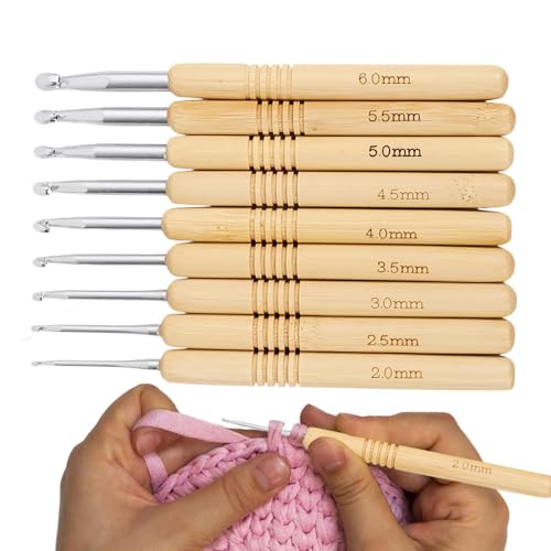 Renopfect Häkelnadel-Set, Häkelstricknadeln,9X Ergonomische Strickgarn-Häkelnadeln | Webgarn-Stricknadel-Set für Anfänger, Häkeler, Strickerinnen und Großmütter von Renopfect