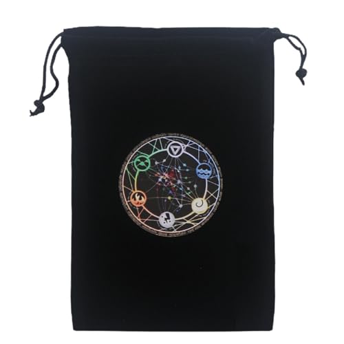 Renopfect Tarot-Karten-Beutel-Tasche - 12x17,5cm Tarot Würfel Tasche Tarot Tasche,Beutel mit Kordelzug für Orakelkarten, Würfel und Karten, Mitbringsel, Aufbewahrungstasche, Schmuck, Kristallbeutel, von Renopfect