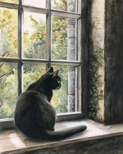 Renqidian kreuzstich set Vorgedruckt Tierkatze 11 CT Erwachsene Anfanger Kreuzstich Stickpackungen für Wandkunst-Heimdekoration 40 × 50cm von Renqidian