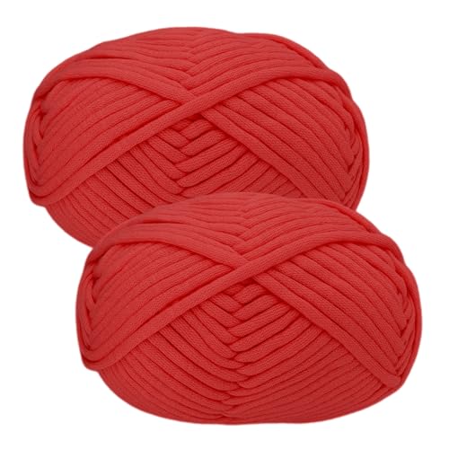 Häkelgarn Baumwolle Häkelwolle Chenille Wolle zum Häkeln 2 X 50g Häkelwolle,Red Yarn Dickes Baumwoll-Nylon-Mischgarn von Renyiz