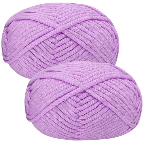 Häkelgarn Baumwolle Häkelwolle Chenille Wolle zum Häkeln 2 X 50g Häkelwolle,Yarn Dickes Baumwoll-Nylon-Mischgarn von Renyiz