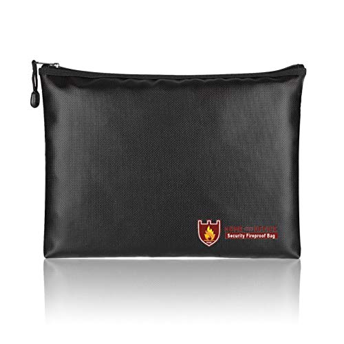 Feuerschutztasche Dokumententasche Wasserdicht, Aktentasche Feuerfeste Tasche Hülle Beutel Behälter Mit Reißverschluss, Geldtaschen Banktasche Für Dokumente Passport Rechnungen, 29X20CM von Renywosi