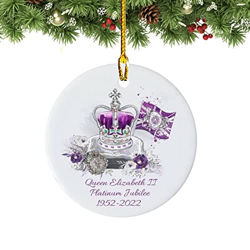 Queen Elizabeth II Jubiläums-Anhänger Aus Platin, Königin Platin Jubiläum Acryl England Königin Weihnachtsbaum Anhänger, Partybevorzugungsdekoration Zum Gedenken An Das Jubiläum Der Königin (1 ) von Renywosi