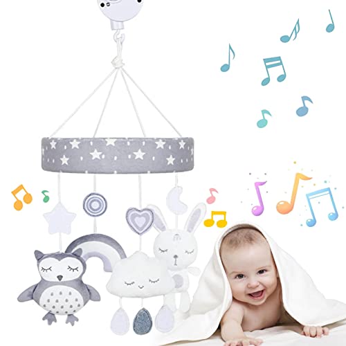 Renywosi Mobiles Windspiel Für Babybetten, Babybett Eule Windspiel Babybett Hängendes Rotierendes Spielzeug, Baby Mobile Spielzeug Für Kinderbetten Mit Spieluhr, Sensorisches Früherziehungsspielzeug von Renywosi