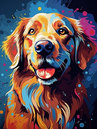 Reofrey 5D Diamond Painting Zubehör Hund, DIY Full Dril Tier Diamant Painting Bilder Set Diamant Malerei Vollbohrer, Kreuzstich Erwachsene Stickerei Crystal Strass Foto Craft Für Home 30X40cm von Reofrey