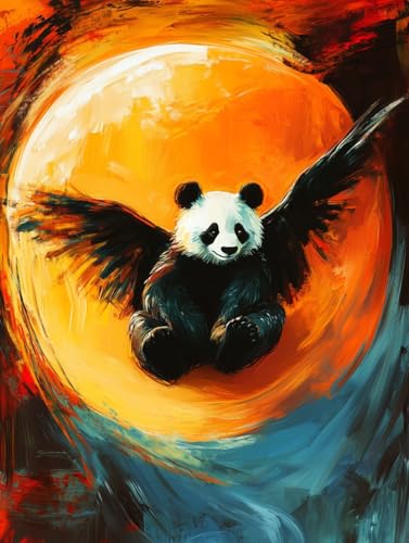 Reofrey 5d Diamond Painting Zubehör Panda, DIY Full Dril Tier Diamant Painting Bilder Set Diamant Malerei Vollbohrer, Kreuzstich Erwachsene Stickerei Crystal Strass Foto Craft Für Wall Home 30X40cm von Reofrey