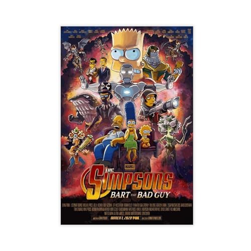 RePaLy Animiertes Poster auf Leinwand, Motiv: The Simpsons, Bart Bad Guy, Wandkunst, Dekordruck, Gemälde für Wohnzimmer, Schlafzimmer, Dekoration, ungerahmt, 40 x 60 cm von Repaly