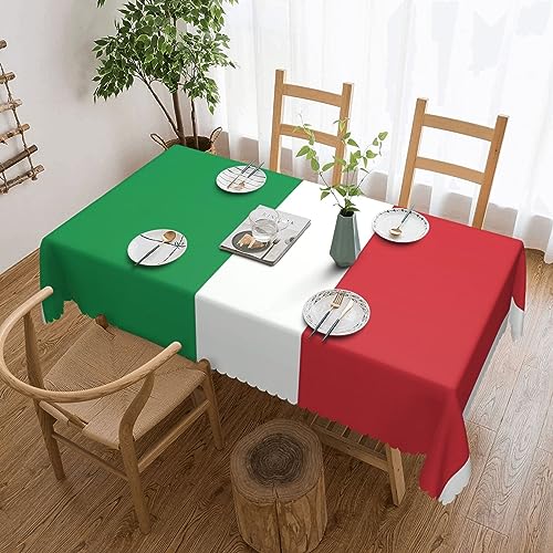Rechteckige Tischdecke mit italienischer Flagge, waschbare Tischdecke, bedruckte Stoff-Tischdecke für Esstisch, Buffet, Partys, Bauernhaus, Küche, 137 x 183 cm von ResKiu