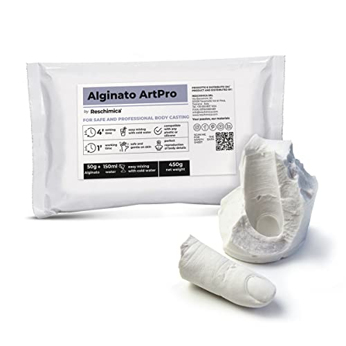 Alginat Abformmasse für 3D Abdrücke, Alginate Schnellabfrommasse, Alginat Pulver für Körperabformungen für Baby und Erwachsene (450 gr) von Reschimica