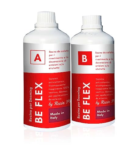 Resin Pro BeFlex Transparentes Doming-Harz, Kratzfestes, Zweikomponenten-Gießharz zum Beschichten und Dekorieren von Emblemen und Etiketten, Polyurethanharz (200 g) von Resin Pro