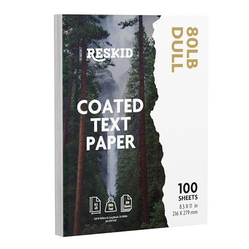 Doppelseitiges, stumpfes/mattes digitales C2S-Papier, perfekt für Farblaserdruck, Designvorschläge, Flyer, Broschüren, 8,5 x 11 cm, 36,3 kg stumpfer Text (14,5 kg Bindung), stumpf/matt beschichtet, von Reskid