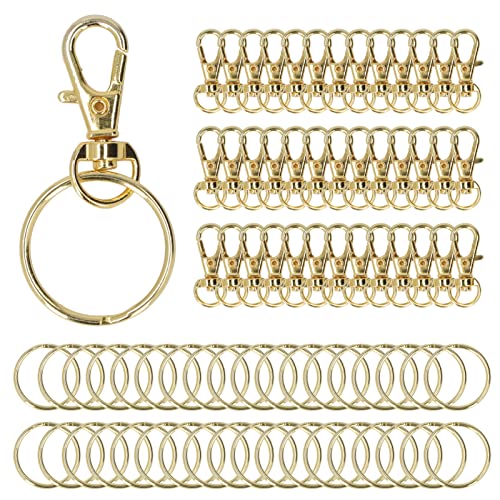 Goldene rostbezogene Metallschlüsselkettenclip 100pcs mit Schlüsselringen für Schmuck Herstellung von Kinderhandtaschen Brieftaschen Brieftaschen von Respicefinem