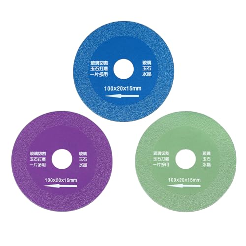 Resefinem 3pcs Set Glasschneidscheibe Grün blau lila Super schlanke Fliesen Schneidklinge ideal zum Schneiden gemeinsamer Glas Jadestone Keramik Weinflaschen für Marmormaschine Resefinem 3pcs Set Glasschneidscheibe Grün blau lila Super schlanke Fliesen Schneidklinge ideal zum Schneiden gemeinsamer Glas Jadestone Keramik Weinflaschen für Marmormaschine von Respicefinem