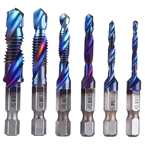Resefinem 6PCs Spiralkippbohrmaschine Bit mit blauem Schichtschicht Hex -Schaft zum Bohren von Weichmetallen Aluminiumplatten Eisen hochwertiger Hochgeschwindigkeitsstahl für Resefinem 6PCs Spiralkippbohrmaschine Bit mit blauem Schichtschicht Hex -Schaft zum Bohren von Weichmetallen Aluminiumplatten Eisen hochwertiger Hochgeschwindigkeitsstahl für von Respicefinem